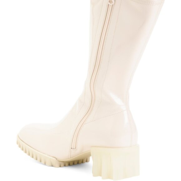 NEW 4CCCCEES Patent Leather Bloffo Half Boots Cream for women 1368mn - Picture 2 of 3